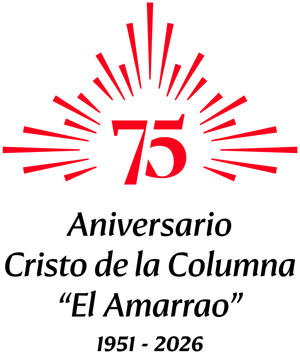 Logotipo del 75 aniversario del Cristo de la Columna, El Amarrao, 1951–2026